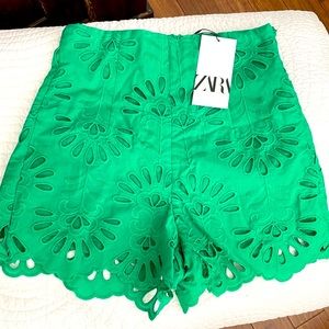 Zara green shorts